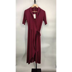 Quince Burgundy Wrap Dress